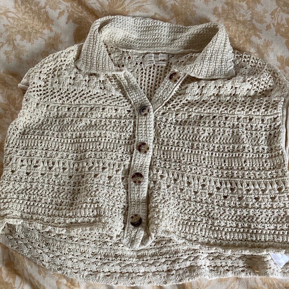 Urban Outfitters Cream Crochet Cardigan